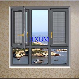 Thermal Insulation French aluminum Casement Windows With Grill Water Resistance