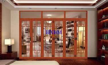 Sound Insulation Aluminum Clad Wood Doors , Strong Frame Aluminium Bifold Patio Doors